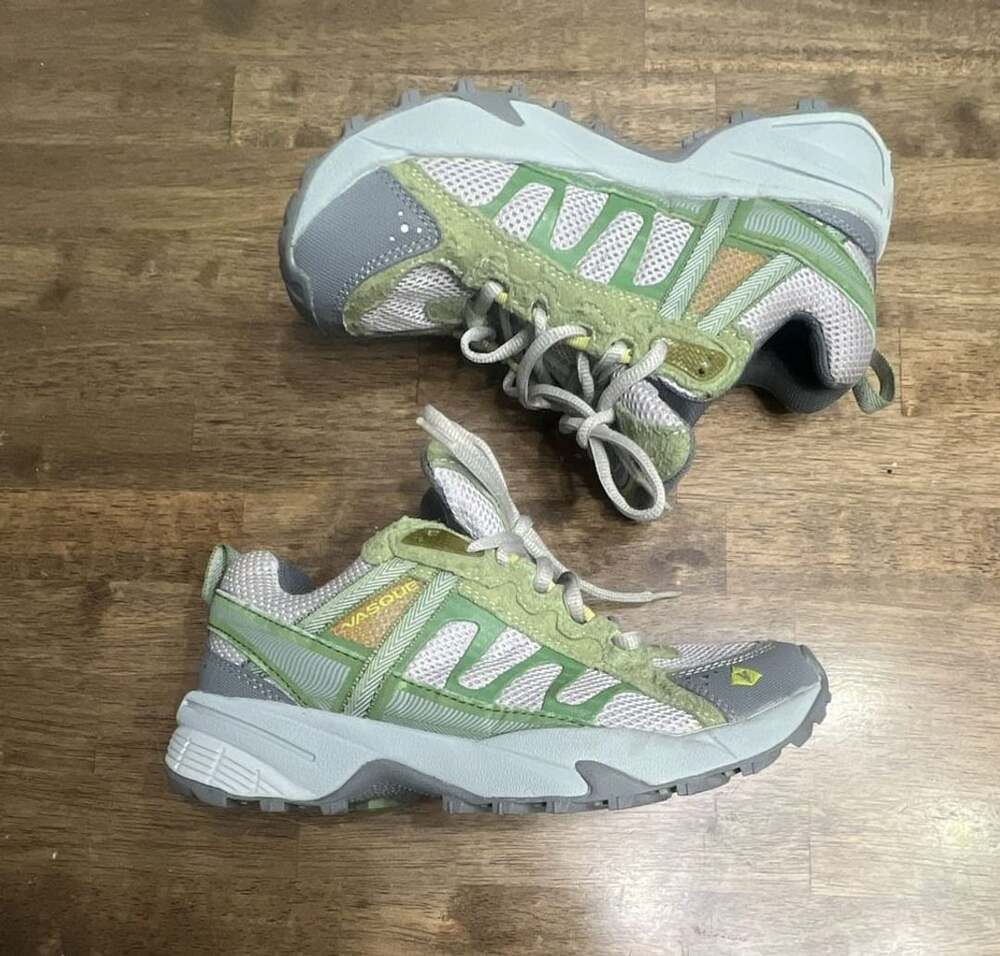 Vasque Blur Hiking Shoes Green Gray Mesh Trail Sneakers Mens 7